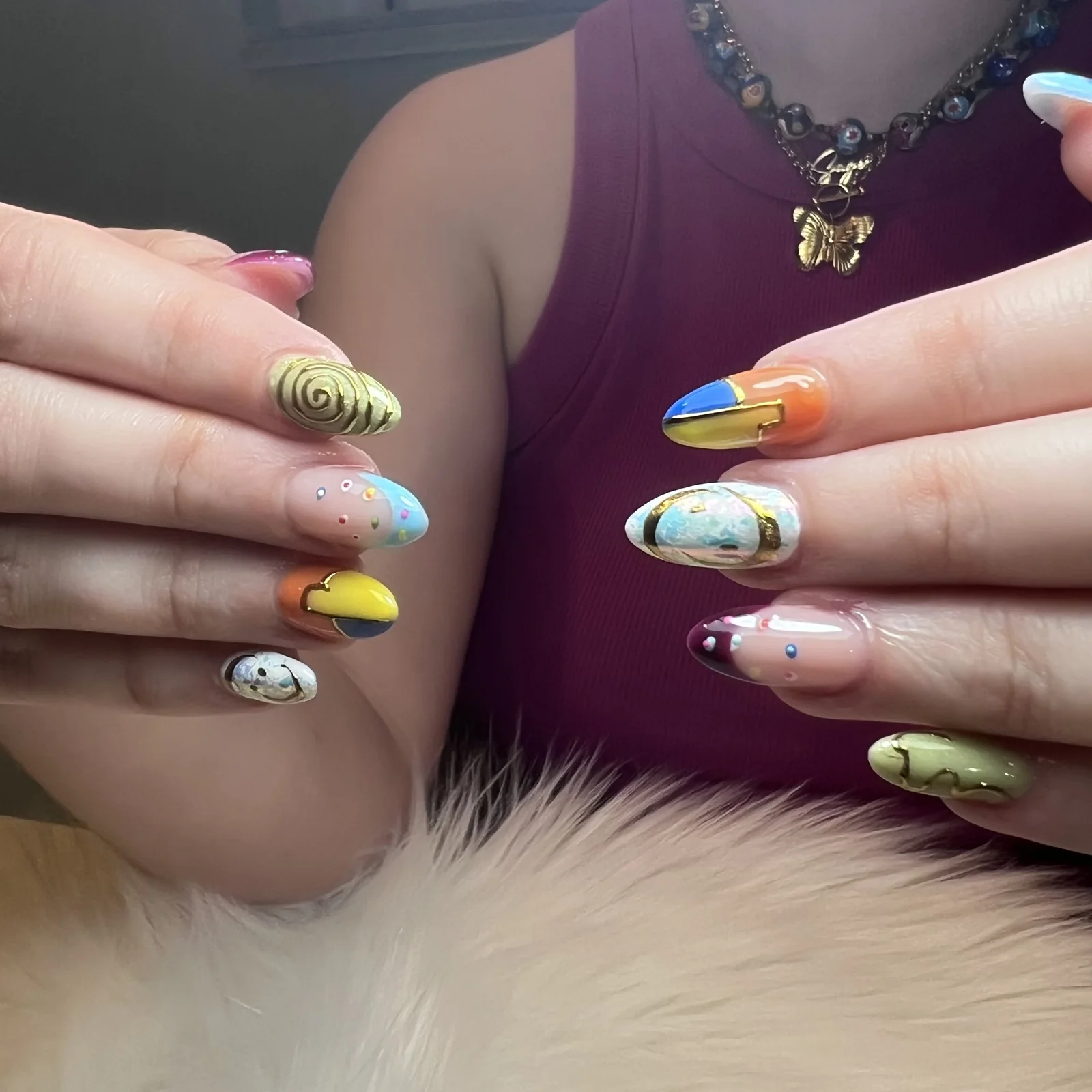 Green Orange 3D Nail Art in San Marcos, TX