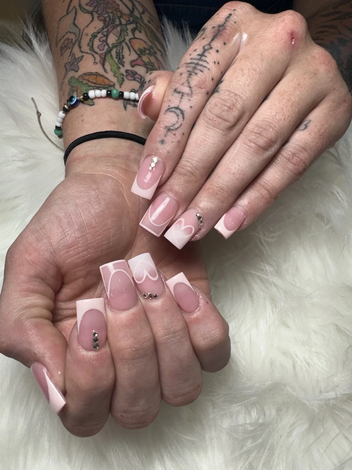 Nude Square French Nails in San Marcos, TX