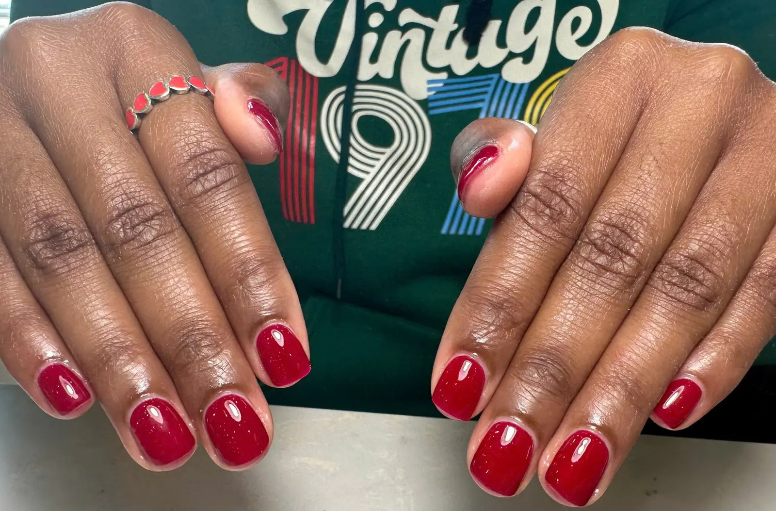 Red Short Gel Manicure in San Marcos, TX