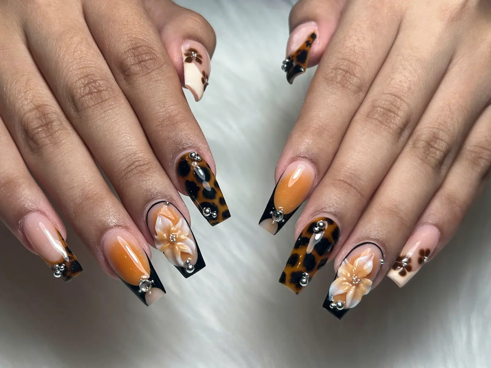 Tortoiseshell 3D Floral Acrylic in San Marcos, TX